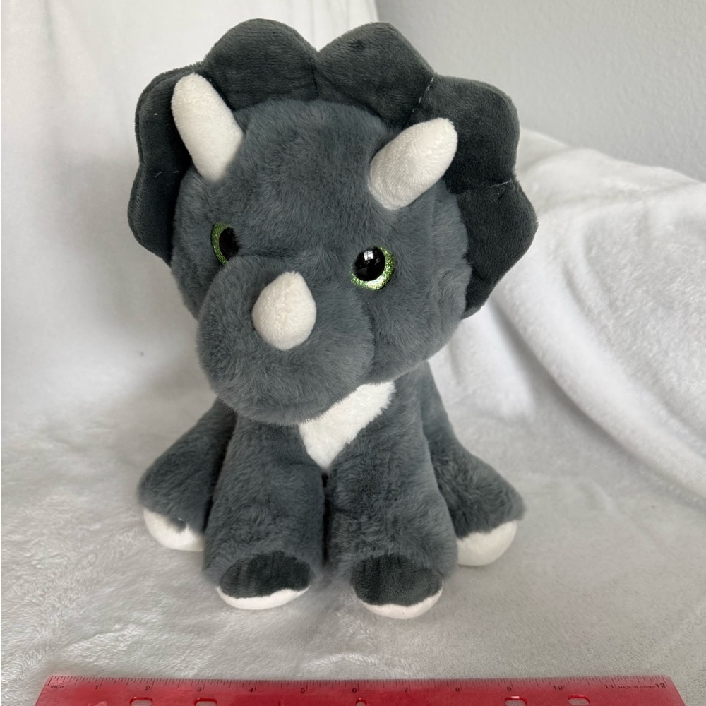 Gray Stuffed Dinosaur Toy